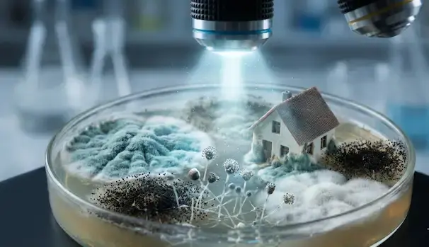 Analyse von Schimmel & holzzerstörenden Pilzen mittels Bauforensik - BauBiologie Wagner